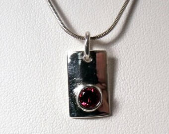 Sterling Silver Pendant with Raspberry Tourmaline RF468