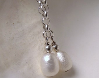 Pearl & Sterling Silver Earrings RF093