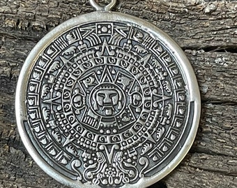 Mexican Calendar Sterling Silver Pendant RF191