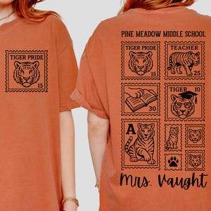 Comfort Colors Custom Tiger Teacher Shirt Personalized Tigers Back To School Spirit T-Shirt Tiger School Pride Tee Teacher Appreciation Gift
