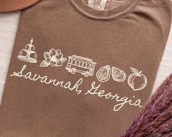 Savannah Georgia Shirt For Women Savannah Comfort Colors Tee Savannah Souvenir Gift Savannah Girls Trip Top Savannah Vacation, Bachelorette