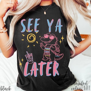Comfort Colors Happy Last Day Of School Shirt For Teacher, See Ya Later Alligator Tee, Funny End of Year Teacher T-Shirt, Summer Break Top Black