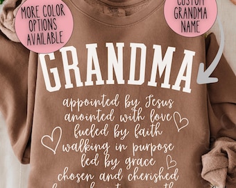 Custom Comfort Colors Christian Nana Shirt, Religious Grandma T-Shirt, New Mimi Sweatshirt For Grandmother, Gram, Gigi, Granny, Grammy Gift