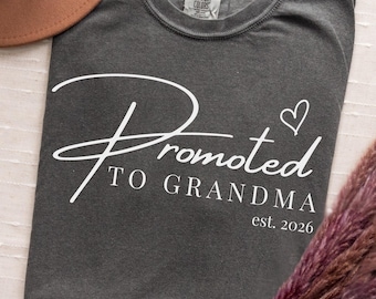 Custom Promoted To Grandma Unisex Comfort Colors Shirt, Personalized Gift For New Grandmother, Gma Announcement Tee