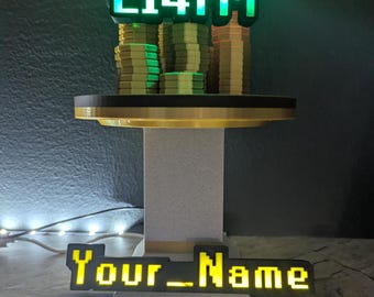OSRS Runescape Max Gold Stack LED Desk Lamp With Custom Username