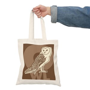 Natural Owl Tote Bag - Eco-Friendly Shopping Bag, Casual Canvas Tote, Gift for Nature Lovers, Owl Lovers, Earth Day