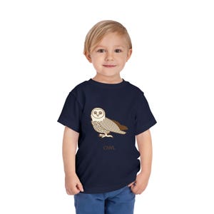 Cute Owl Toddler Tee, Kids Short Sleeve Shirt, Baby Gift, Animal Lover Apparel, Playful Outfit for Toddlers