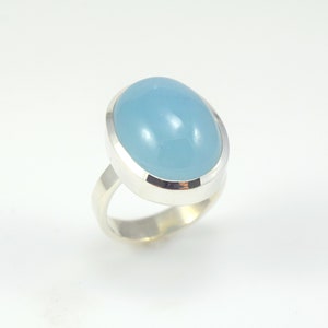 Aquamarine Sterling Silver Statement Ring, Aqua Gemstone Stone Jewelry, CHOOSE YOUR RING