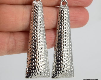 Long Textured Silver Drop Earrings, Bold Earrings, Statement Jewelry, Gift for her, LAST PAIR