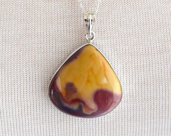 24 Inch Silver Mookaite Australian Jasper Pendant Necklace, Long Mookaite Pendant CHOOSE YOUR PENDANT