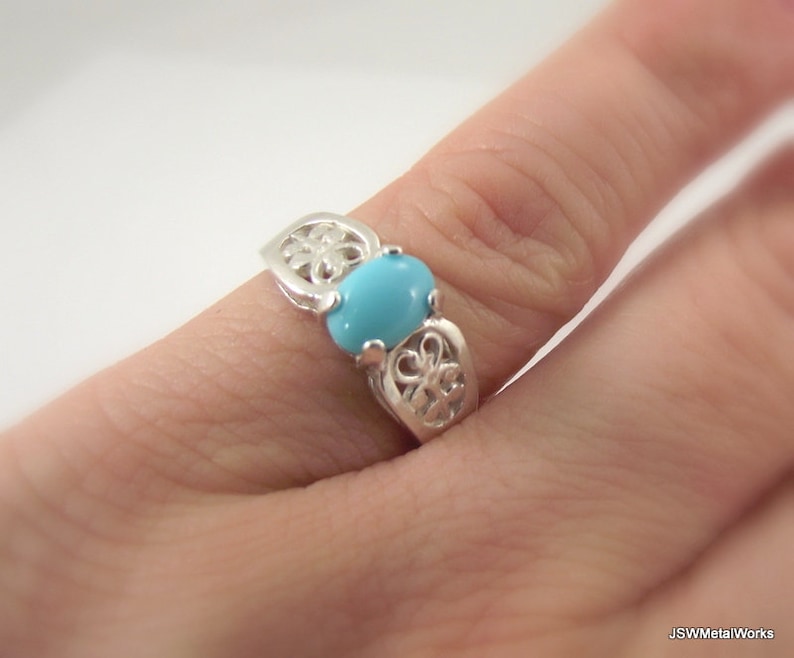 Sleeping Beauty Turquoise Sterling Silver Ring Oval Turquoise - Etsy