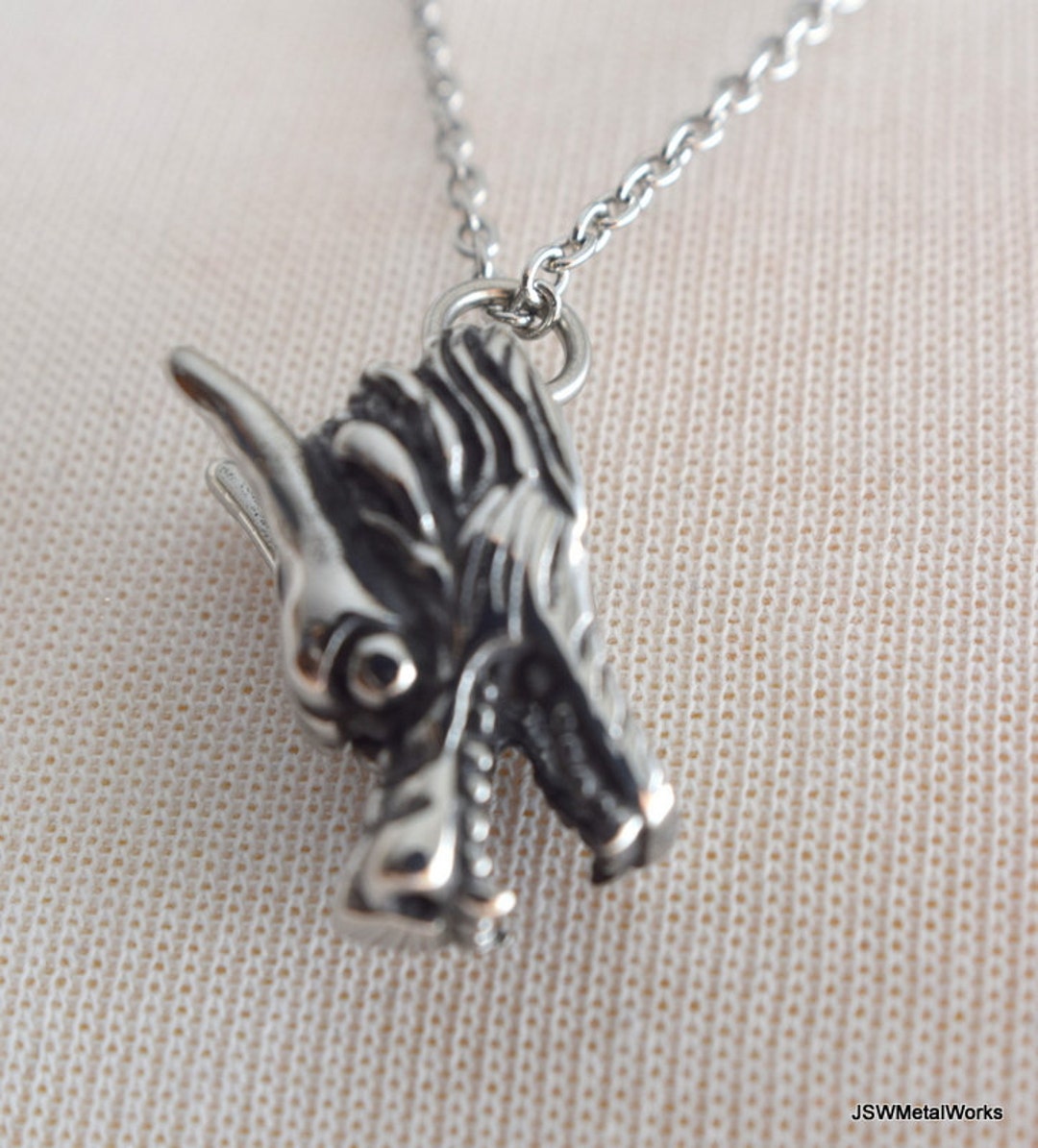 24 Inch Stainless Steel Dragon Head Necklace for Men or Women Etsy