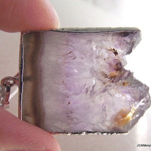 Amethyst Geode Necklace Gold or Silver Plated, Crystal Slice Agate Pendant Jewlery Raw Quartz Druzy Stone Gift For Her or Him