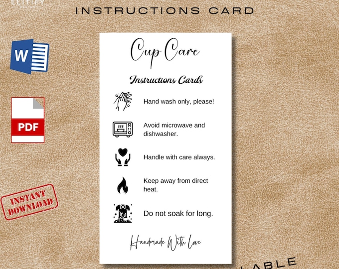 Tumbler Cup Care Instructions: Printable Wash Guide (PDF) - Etsy Canada