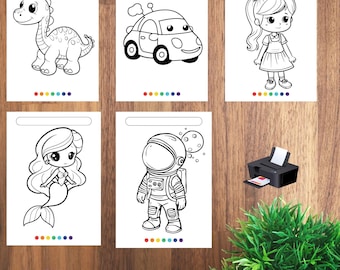 Ausdruckbare Ausmalseiten für Kinder: 78 Seiten Journal (PDF Download)