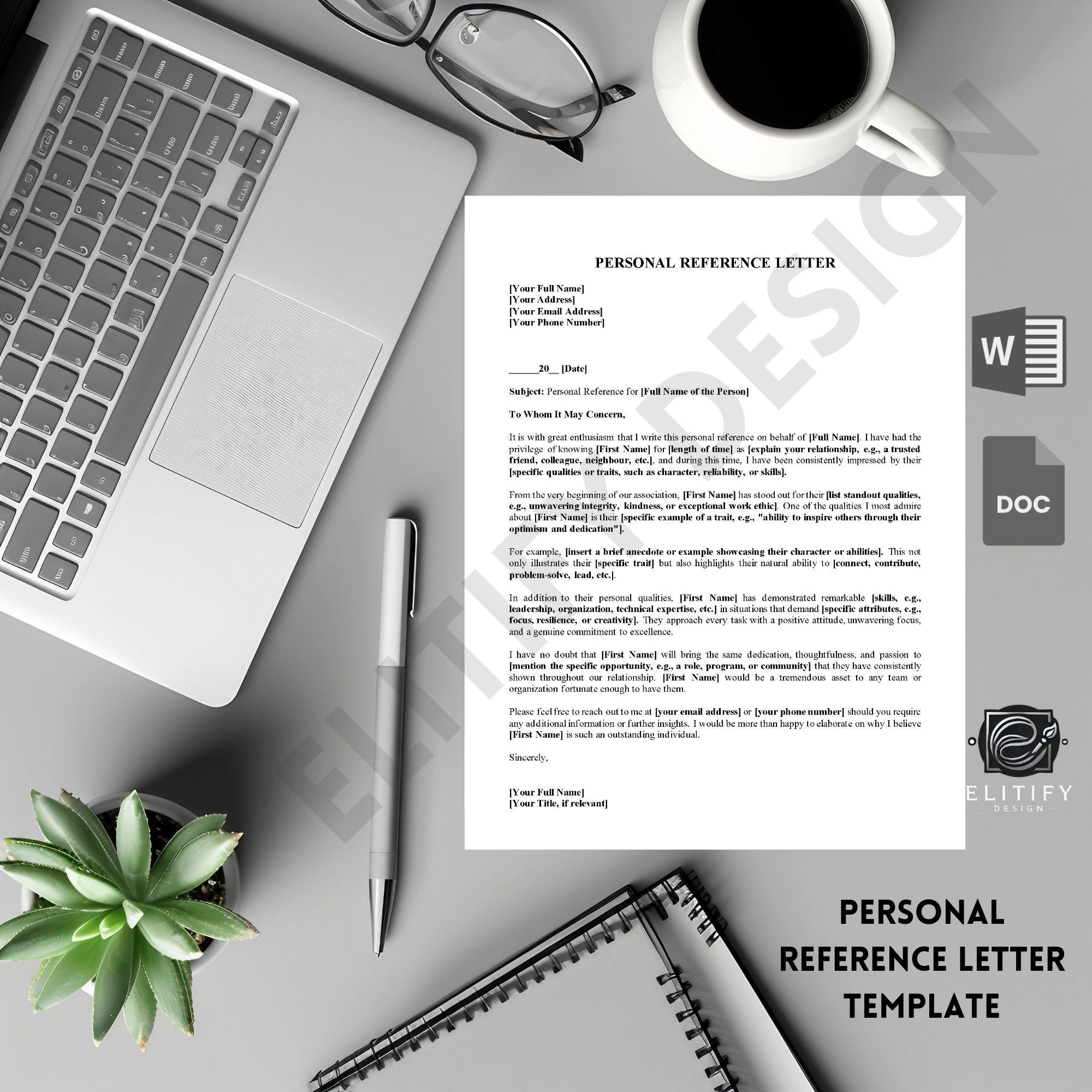 PERSONAL REFERENCE LETTER Template 3. Recommendation Letter Template ...
