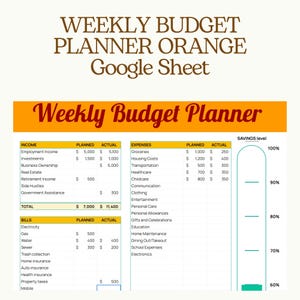 Budget Planner Spreadsheet. personal or family Finance  Income and Expense Tracker | Profit and Loss  Accounting Google Sheets