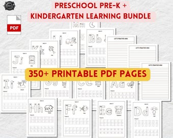 Kindergarten Learning Bundle: 350+ Activity Pages (PDF)