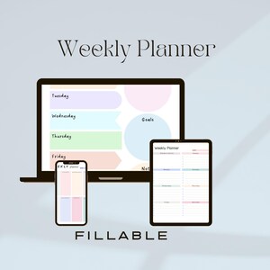 Weekly Planner Printable or fillable GOODNOTES, Weekly Schedule,  At a Glance, Weekly Organizer, Office Planner, pink desk Planner, A4