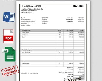 Invoice Template Editable.Both in Excell and Word Format. Custom Invoice Form. Services Invoice Template For Small Business. Blank Billing