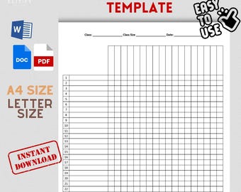 Editable Class Record Checklist Template: Fillable PDF, Word, Google Docs (Digital Download)