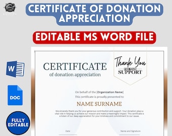 Certificate Of Appreciation Template | Editable in MS Word and Google Docs