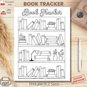 Estantería BOOK TRACKER, Libros para leer, Libros que he leído, Registro de lectura, A4 y Carta de EE. UU./ Descarga instantánea de archivos PDF y Jpg
