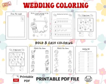 Wedding Coloring Activity Book – Printable Canva Template