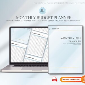 Monthly Billing Journal, Budget Planner, Finance Tracker, Bill Organizer, Payment Logbook