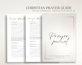 Christelijk gebedsdagboek, trouwe planner, devotional notebook (digitale download)