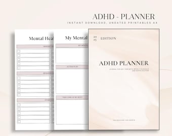 ADHD-planner, notitieboek, dagelijkse agenda, weekschema, focustool, productiviteitsdagboek, cadeau geestelijke gezondheid