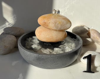 Peach Quartz Tabletop Fountain