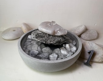2-Tiered Quartz Tabletop Fountain