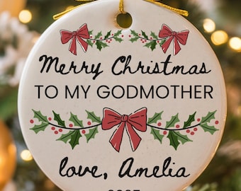Godmother Ornament Christmas Gift from Godson Goddaughter Personalized Godparent Proposal Gift Godmother Ask Gift Idea Custom Kids Name