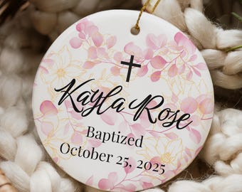 Baptism Gift for Goddaughter Ornament, Baptism Ornament, Godchild Ornament, Goddaughter Gift from Godmother, Gift from Godfather Catholic