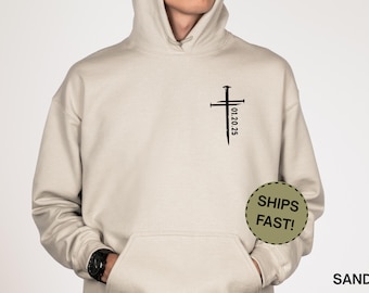 Confirmation Gift Boy, Confirmation Gift Teen Girl, Custom Confirmation Date Hoodie, Catholic Sweatshirt Teen Baptism Gift Christian Nails