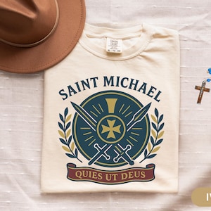 St Michael Shirt Catholic Saint Michael the Archangel TShirt Gift for Men Women Catholic Gift Husband Wife Girlfriend Confirmation Gift Boy