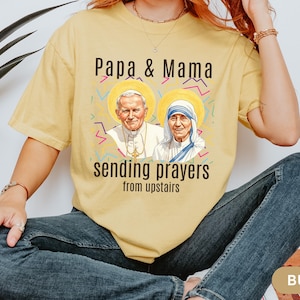 John Paul II Comfort Colors Shirt, Mother Teresa Catholic Saint TShirt, JPII Saint Teresa of Calcutta Tee, All Saints Day Christian Apparel