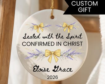 Regalo de Confirmación para Niña Católica Personalizado Regalo de Confirmación para Niña Católica Adorno del Espíritu Santo Regalo Personalizado de Padrino para Nueva Católica