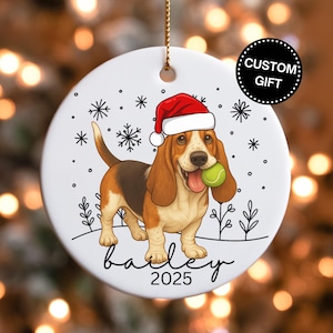 Basset Hound Ornament Custom Basset Hound Gift Personalized Christmas Basset Hound Mom Gift Pet Loss Ornament Dog Remembrance Keepsake Gift