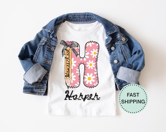 Homeschool Shirt für Kinder personalisiert, Benutzerdefinierte Homeschool Geschenk, Zurück zu Schulmädchen-T-Stück, Homeschool Mom Shirt, erster Tag der Schule T-Shirt