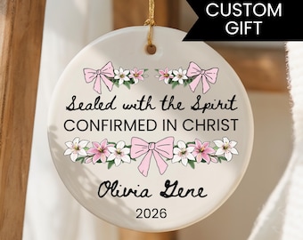 Regalo de Confirmación para Niña Católica Personalizado Regalo de Confirmación para Niña Católica Adorno del Espíritu Santo Regalo Personalizado de Padrino para Nueva Católica