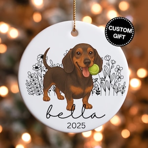 Dachshund Ornament Custom Wiener Dog Gift Personalized Christmas Doxie Mom Gift Pet Loss Ornament Dog Remembrance Keepsake Gift Holiday