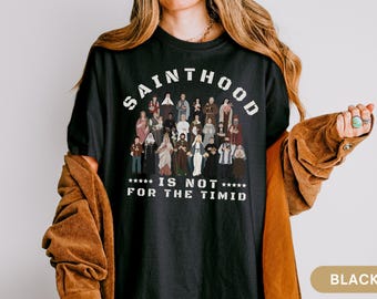 Katholiek heiligen T-shirt, vormselcadeau voor katholiek meisje of jongen, grappig cadeau voor katholieke moeder of oma, Allerheiligen T-shirt