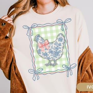 T-shirt kip coquette strik kip moedershirt kip cadeau voor homestead mama leuke trendy kip boerderij comfort kleuren T-shirt grappig boerderijshirt