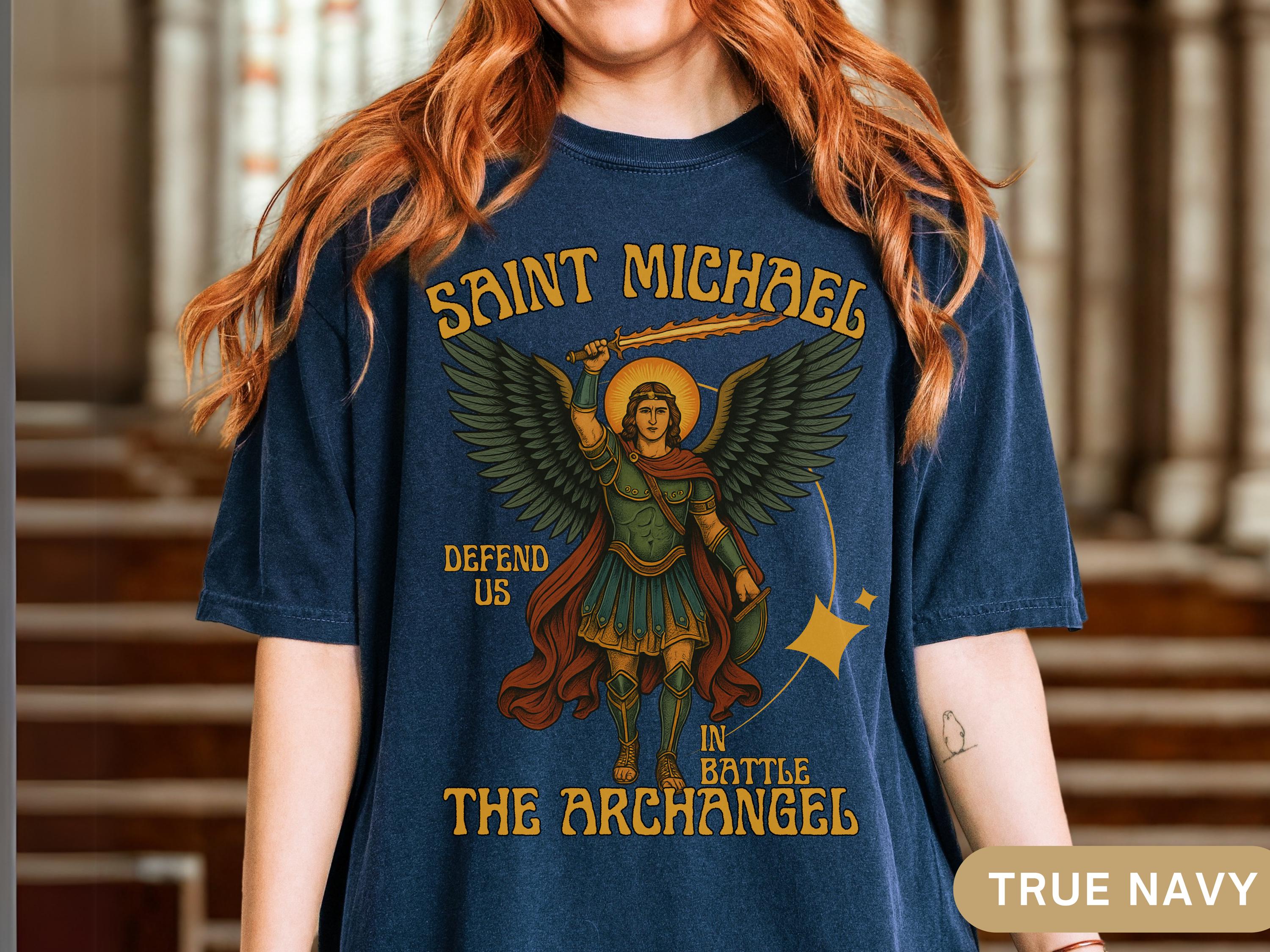 Saint Michael Shirt St. Michael the Archangel Mens Catholic Tshirt
