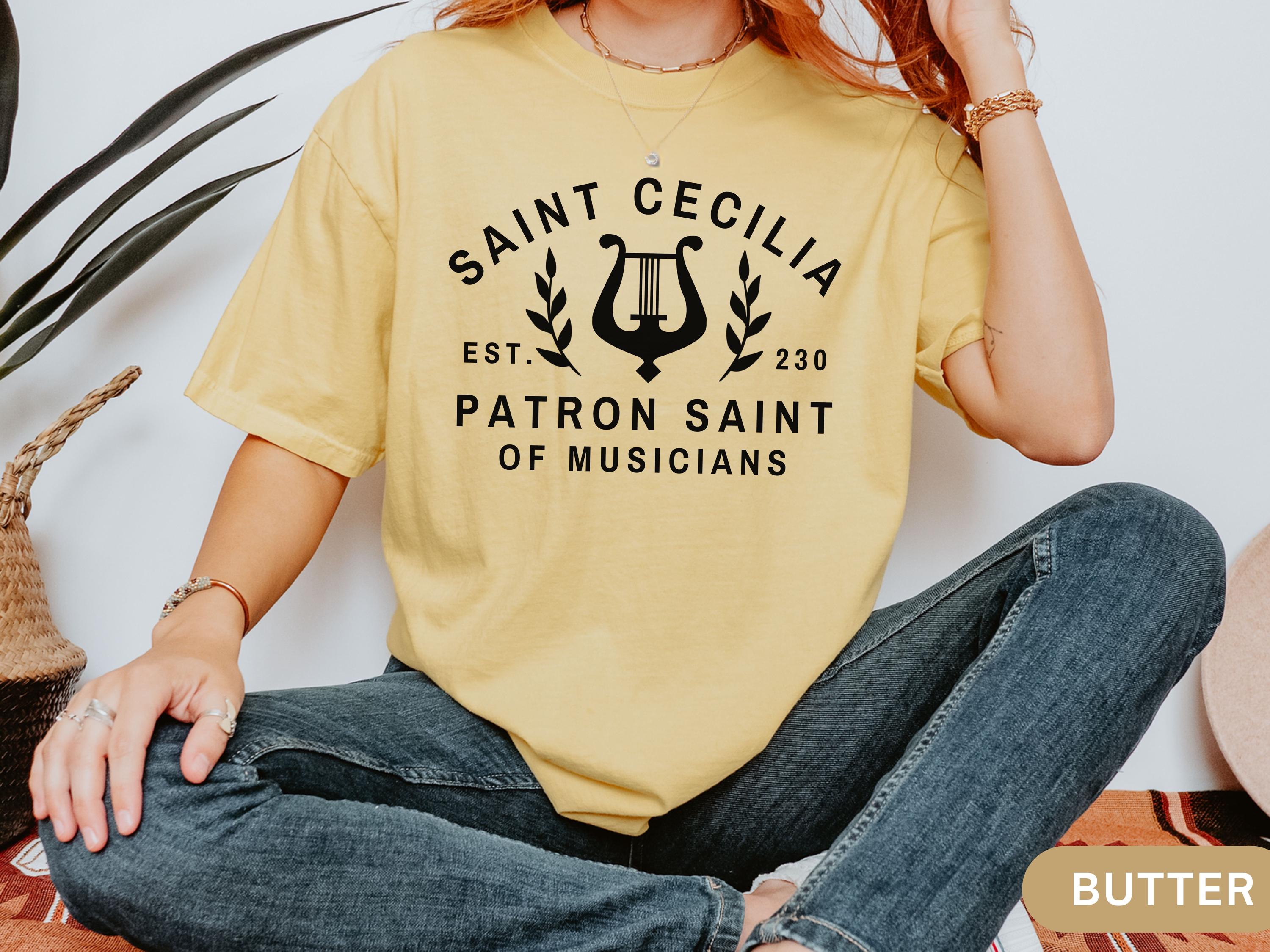 Saint Cecilia Comfort Colors Shirt, Catholic Music Minister Patron