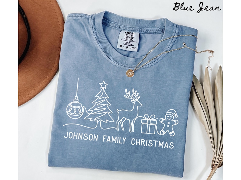 Pepper Tree Line Drawing Custom Family Christmas Shirts 2026, Personalized Family Matching ...
