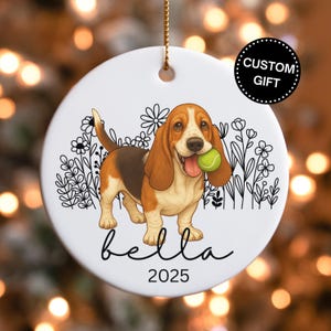 Basset Hound Ornament Custom Basset Hound Gift Personalized Christmas Basset Hound Mom Gift Pet Loss Ornament Dog Remembrance Keepsake Gift