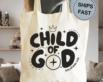 Goddaughter Gift Godson Gift Child of God Tote Bag Catholic Kids Mass Bag First Communion Gift Baptism Gift Girl Boy Catholic School Bag